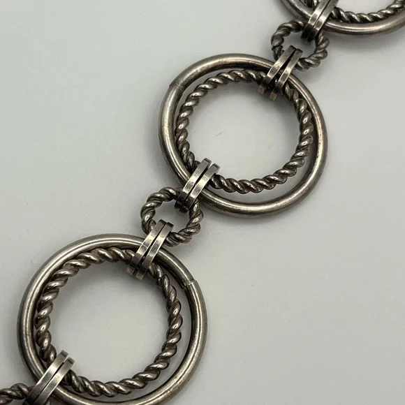 Grosse Germany heavy sterling silver round link twisted chain bracelet vintage